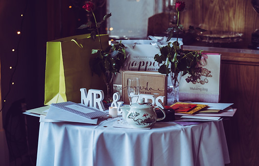 wedding gifts and cards table